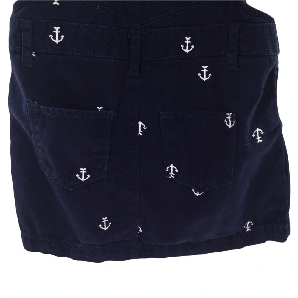 #017 Oshkosh Anchors Away Girl’s Blue and White Overall Dress‎
